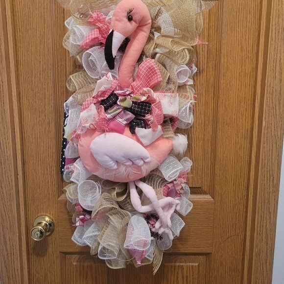 Door Wreath Pink Beautiful Welcome to Door Decorations - Picture 1 of 10